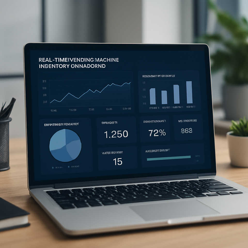 A dashboard showing real-time vending machine inventory analytics